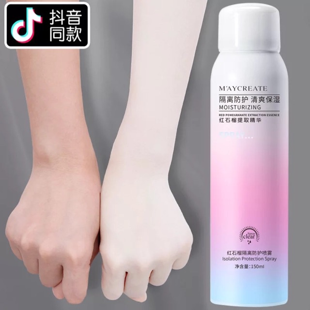 Xịt chống nắng body Maycreate, Kem chống nắng dạng xịt 150ml SPF35 bật tông sau sử dụng chính hãng nội địa trung