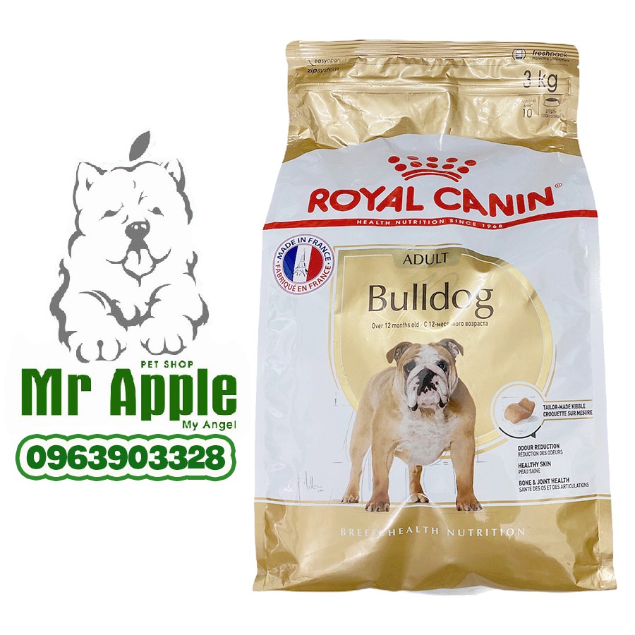 THỨC ĂN DÀNH CHO <BULLDOG> (trên 12 tháng) (Royal Canin Bulldog Adult) 3KG - TARCD030