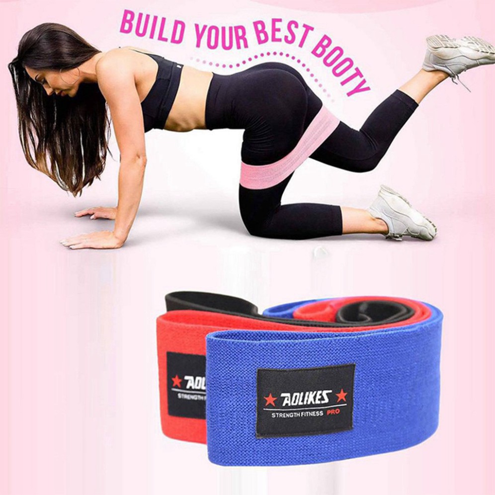 [BÁN⭐CHẠY] Dây MiniBand Tập Gym Bản Rộng Vải Latex Aolikes, Dây thun cao su kháng lực đàn hồi mini band tập chân mông A 