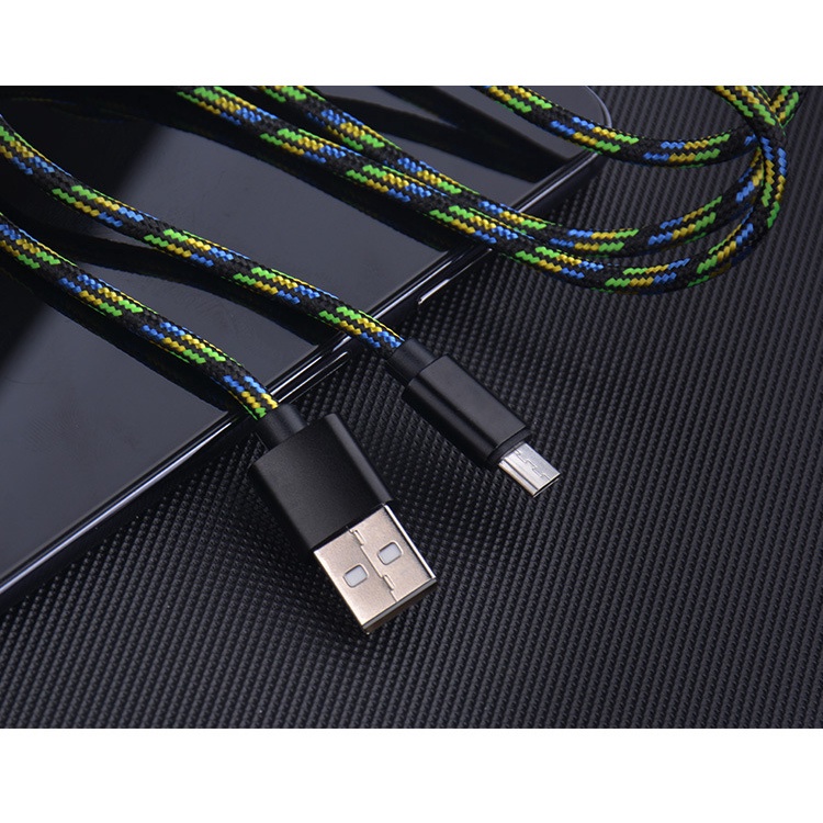 Dây Cáp Sạc Thích hợp cho Android V8 iphone hợp kim nhôm bện nylon type-C là 2A điện thoại di động Pin Dự Phòng Tai nghe