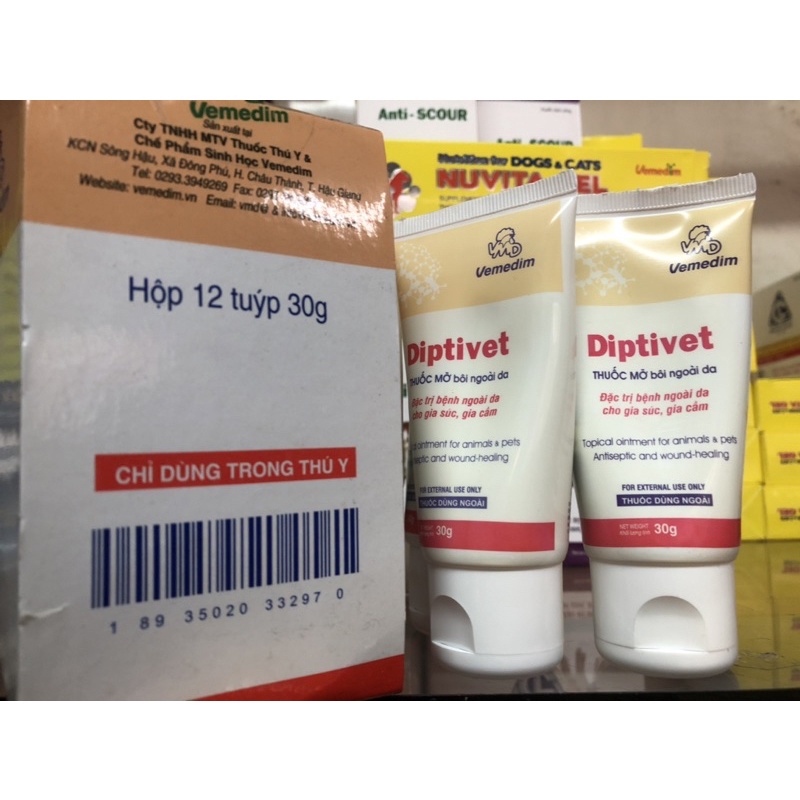 Diptivet bôi vết thương, viêm da, ghẻ ở chó mèo vật nuôi