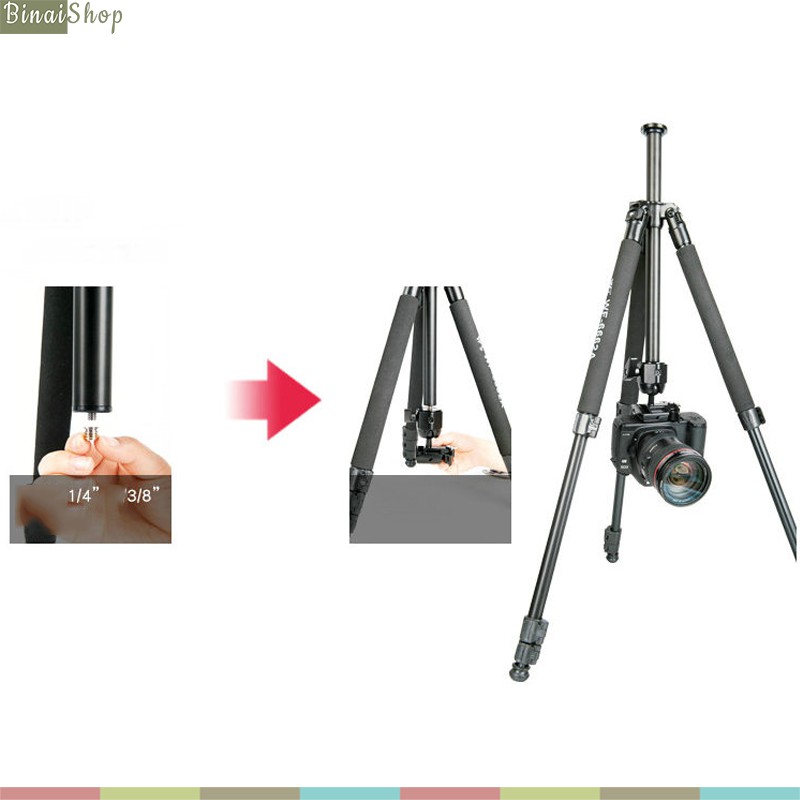 Weifeng WF-6662A - Tripod Máy Ảnh, Máy Quay, 3 Chân Chắc Chắn, 4 Nấc Chân Dễ Dàng Điều Chỉnh Độ Cao, Tải Trọn