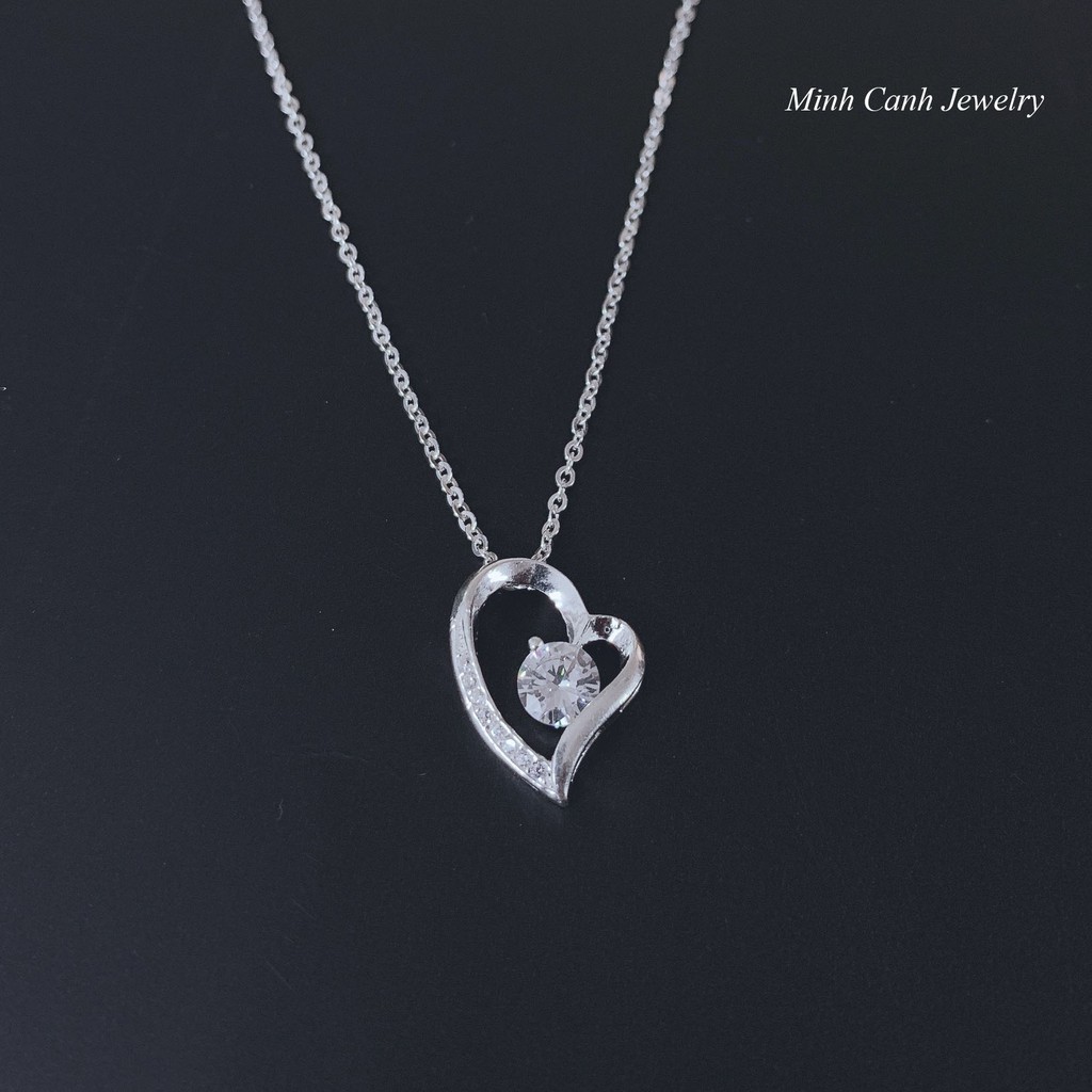 Dây Chuyền Bạc Trái Tim 3D Phong Cách Hàn Quốc - Minh Canh Jewelry