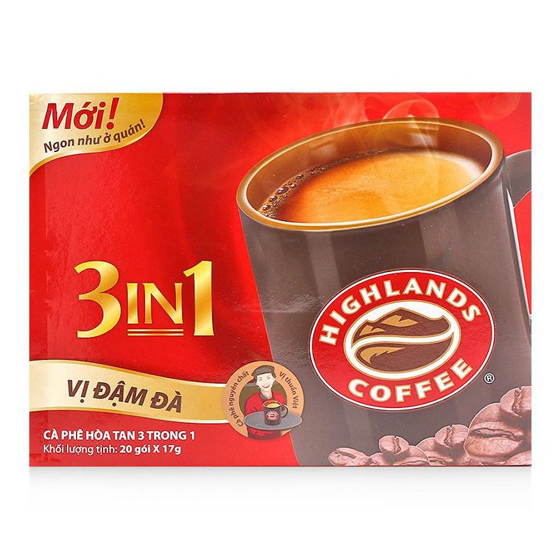 Cà Phê Hòa Tan Highland 3 In 1 (Hộp 20 Gói)