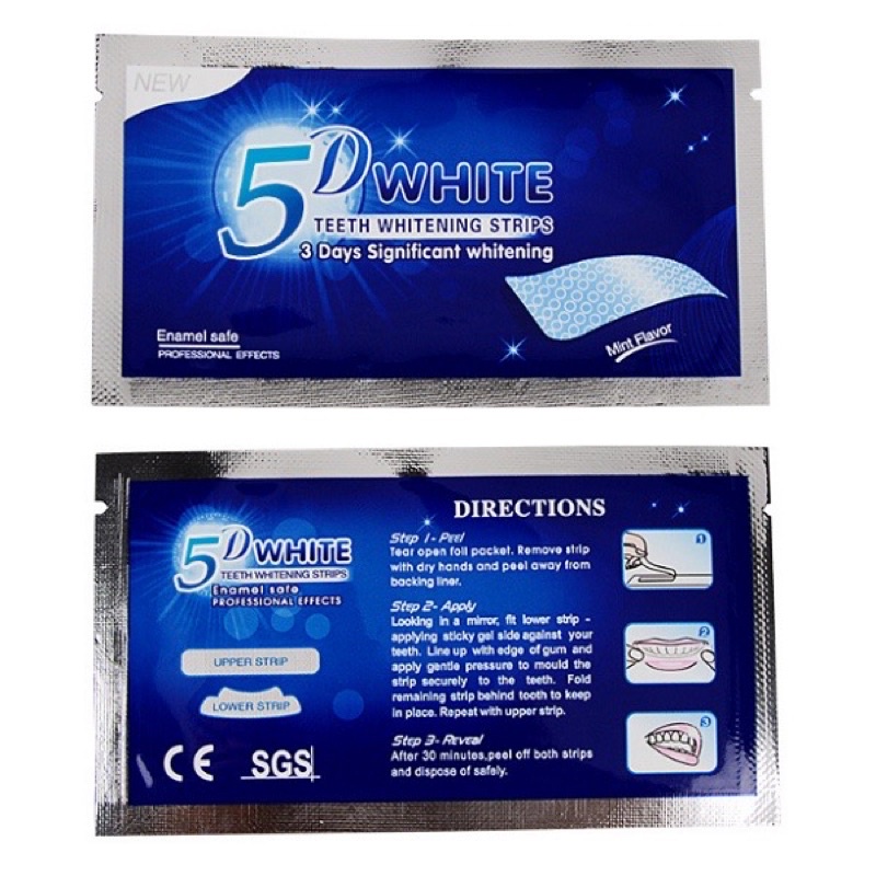 Miếng dán trắng răng 5D White Teeth Whitening Strips Sena Beaut