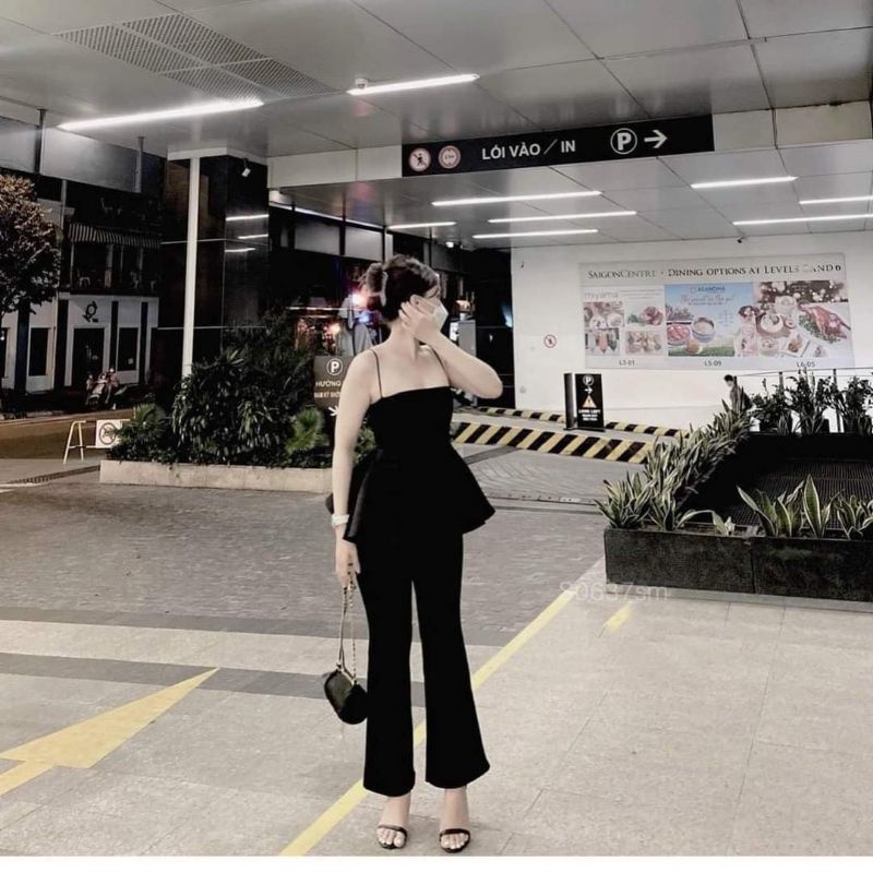 Set quần ống Loe + áo peplum xòe