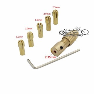 Bộ đầu kẹp chế máy khoan mini cầm tay từ motor trục 2.35mm gồm 7 chi tiết
