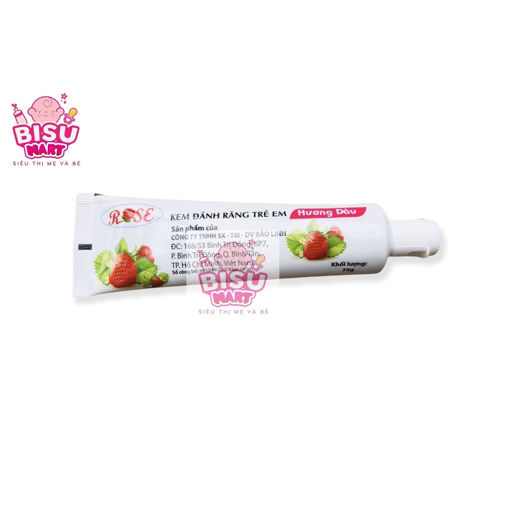 Kem đánh răng cho bé ROSE 75g (Hương Dâu &amp; Cam)