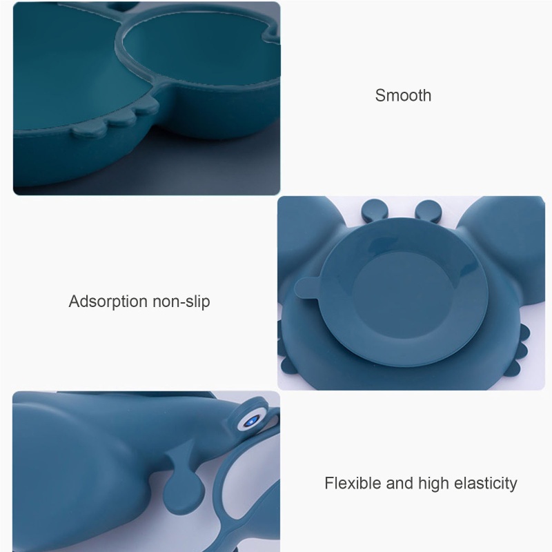 Bát Ăn Chia Ngăn Hình Con Cua Hoạt Hình Bằng Silicon Không Chứa BPA Cho Bé Sơ Sinh