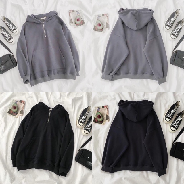 Áo hoodie nỉ mũ( ảnh thật 100%) và khoá cổ cá tính 1c=120k- 2c 170k