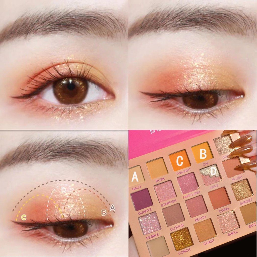 Bảng phấn mắt nhũ lì 20 ô Mealea Sunset Sena Beauty | BigBuy360 - bigbuy360.vn