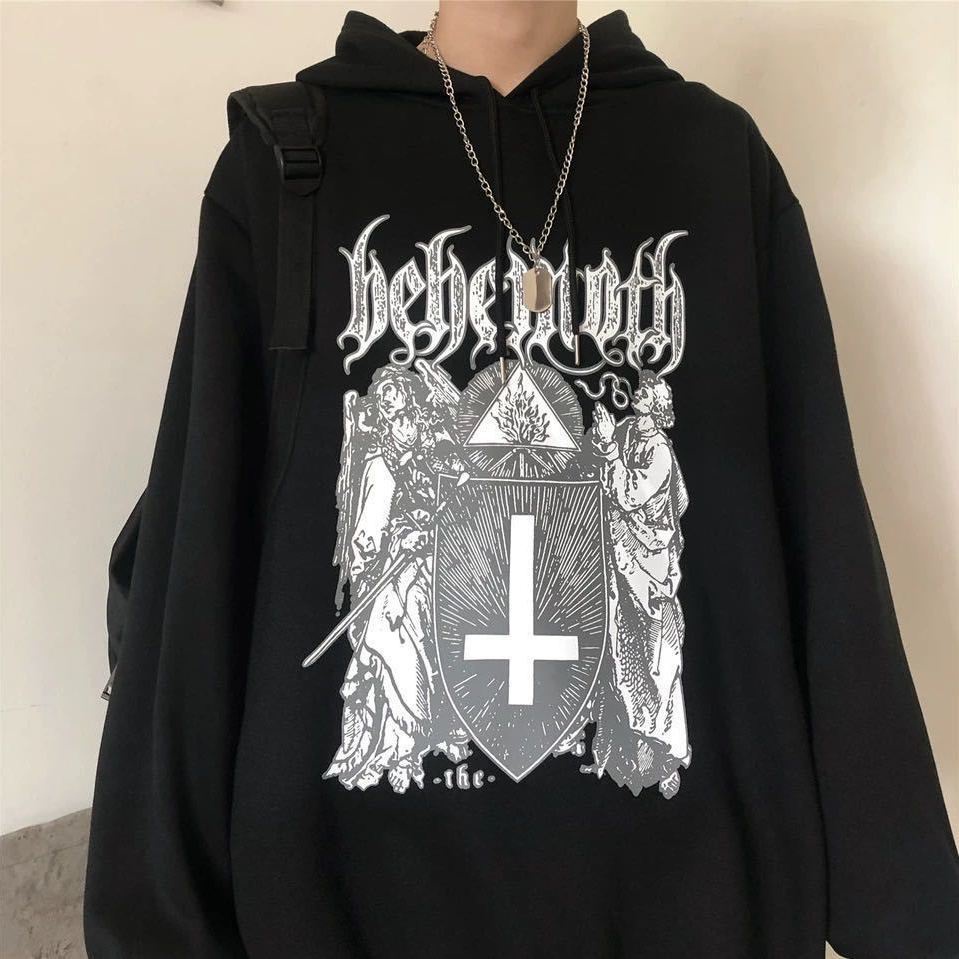 Áo hoodie nỉ dày dặn dáng rộng in họa tiết phong cách hip hop thời trang Hàn Quốc thích hợp cho nam size m-5xl