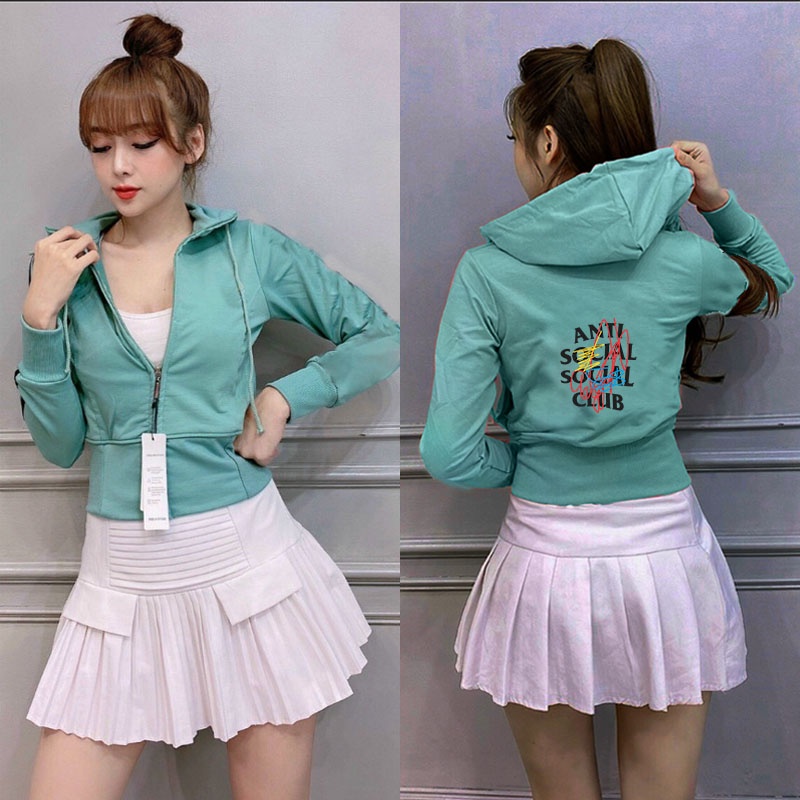 áo khoát nữ croptop hình in freesize 54kg - cn77