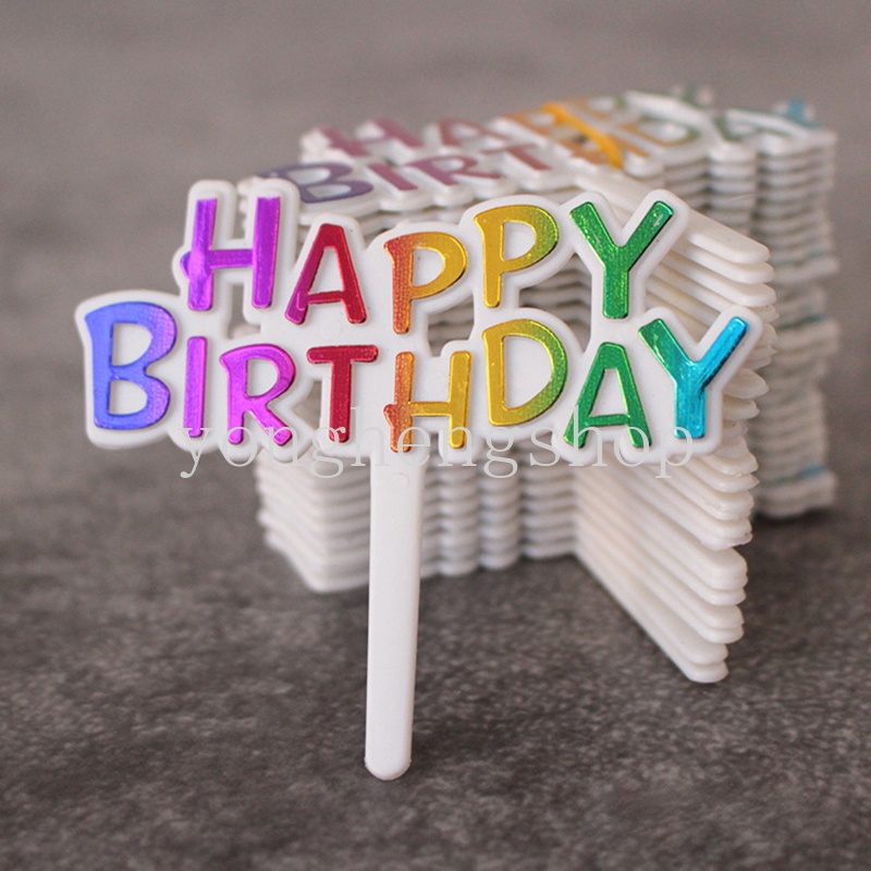 Set 25 que chữ Happy Birthday cắm trang trí bánh sinh nhật