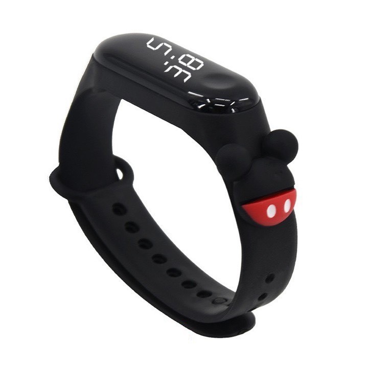 Đồng Hồ ZGO DISNEY nhiều màu thay được dây cao su miband 3 4 mẫu nam nữ unisex cho trẻ em thể thao