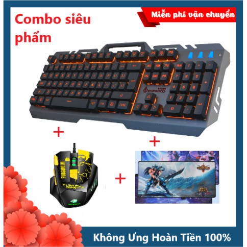 COMBO Bàn Phím T21, Chuột M416 Và Lót Chuột Siêu Lớn Gaming Chuột Led RGB, Bàn Phím Led Siêu Đẹp