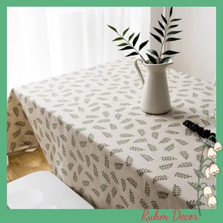 Khăn trải bàn sinh nhật đẹp cao cấp giá rẻ, mẫu mới nhất hiện nay - họa tiết lá xanh nhỏ - KB-B04