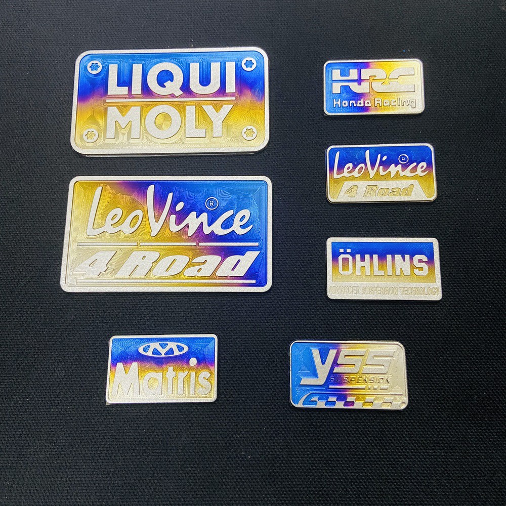 Tem dán xe máy, tem TITANIUM dán gấp xe côn dán dè con xe tay ga kiểu chữ LIQUI MOLY