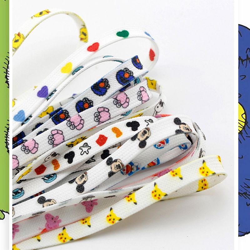 Dây Giày Thể Thao Đế Bằng In Họa Tiết Graffiti Hoạt Hình Thời Trang