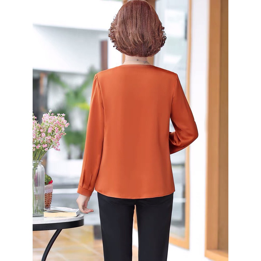 Áo trung niên nữ sang trọng - kiểu dáng suông đẹp hiện đại chất liệu mát mặc dễ chịu thoải mái