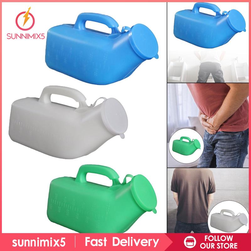 [Trend Sport] Bình Đi Vệ Sinh Nam Có Tay Cầm Và Nắp Đậy 1200ml Màu Xanh Dương Seniors Du Lịch