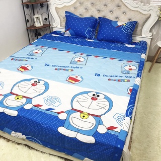 Bộ 5 Món Chăn Ga Vỏ Gối Doremon Thư Cotton Poly (1 Chăn + 1 Ga + 1 Vỏ Gối Ôm + 2 Vỏ gối Nằm)