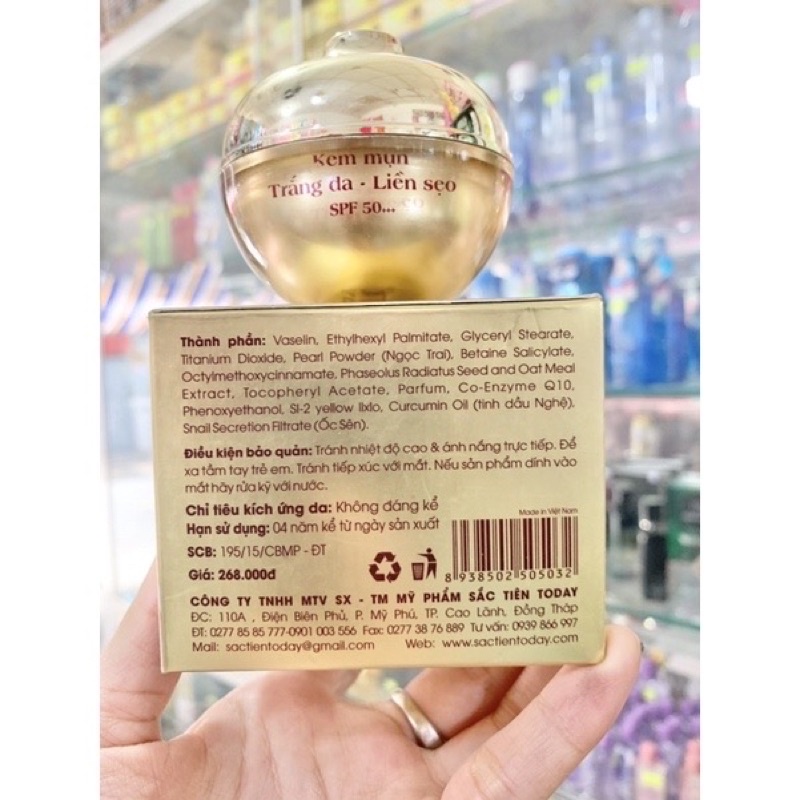kem giảm mụn,trắng da,liền sẹo sắc tiên today hủ lớn 25g