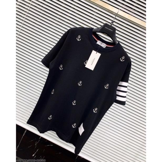 Áo Thom Browne cổ tròn Viền Tay Trắng Cao Cấp - Áo Thun Nam Thome Viền Cao Cấp