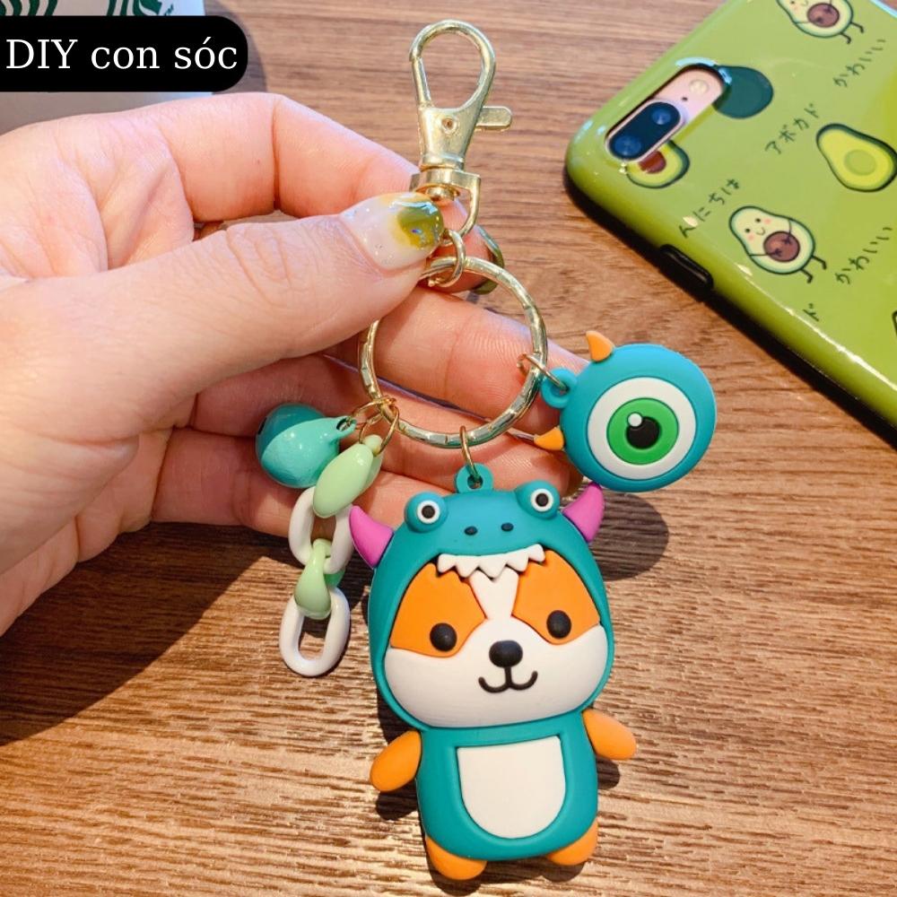 Móc khóa cute con sóc DIY ⚡ phụ kiện cá tính dễ thương cool ngầu nhiều màu sắc làm móc khoá xe máy túi xách thời trang