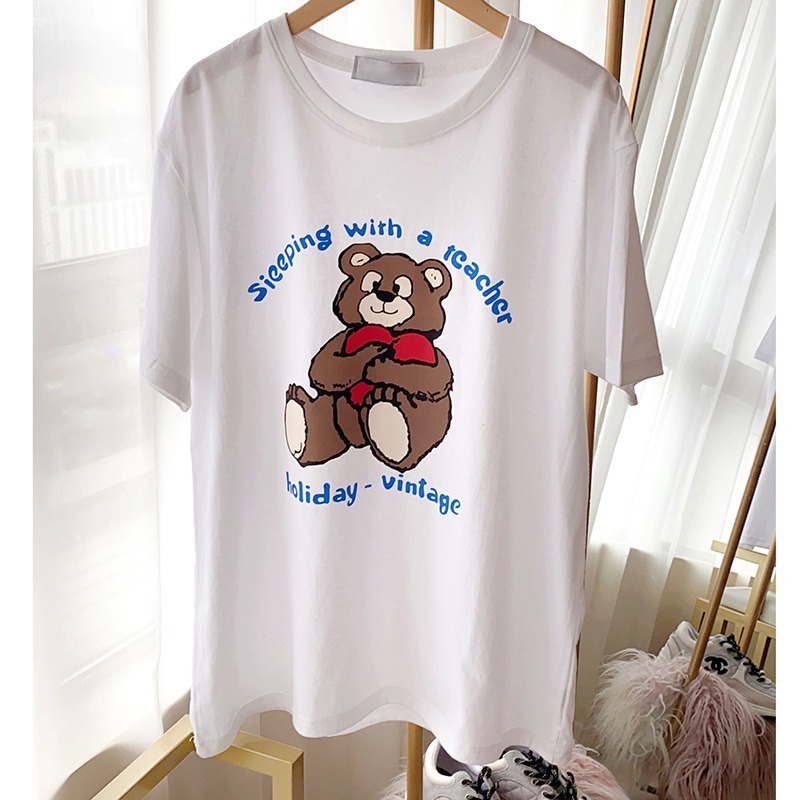 NRVP Áo Thun Mùa Hè Tay Cộc Oversize In Họa Tiết Phong Cách Hàn Quốc Cho Nam / Nữ