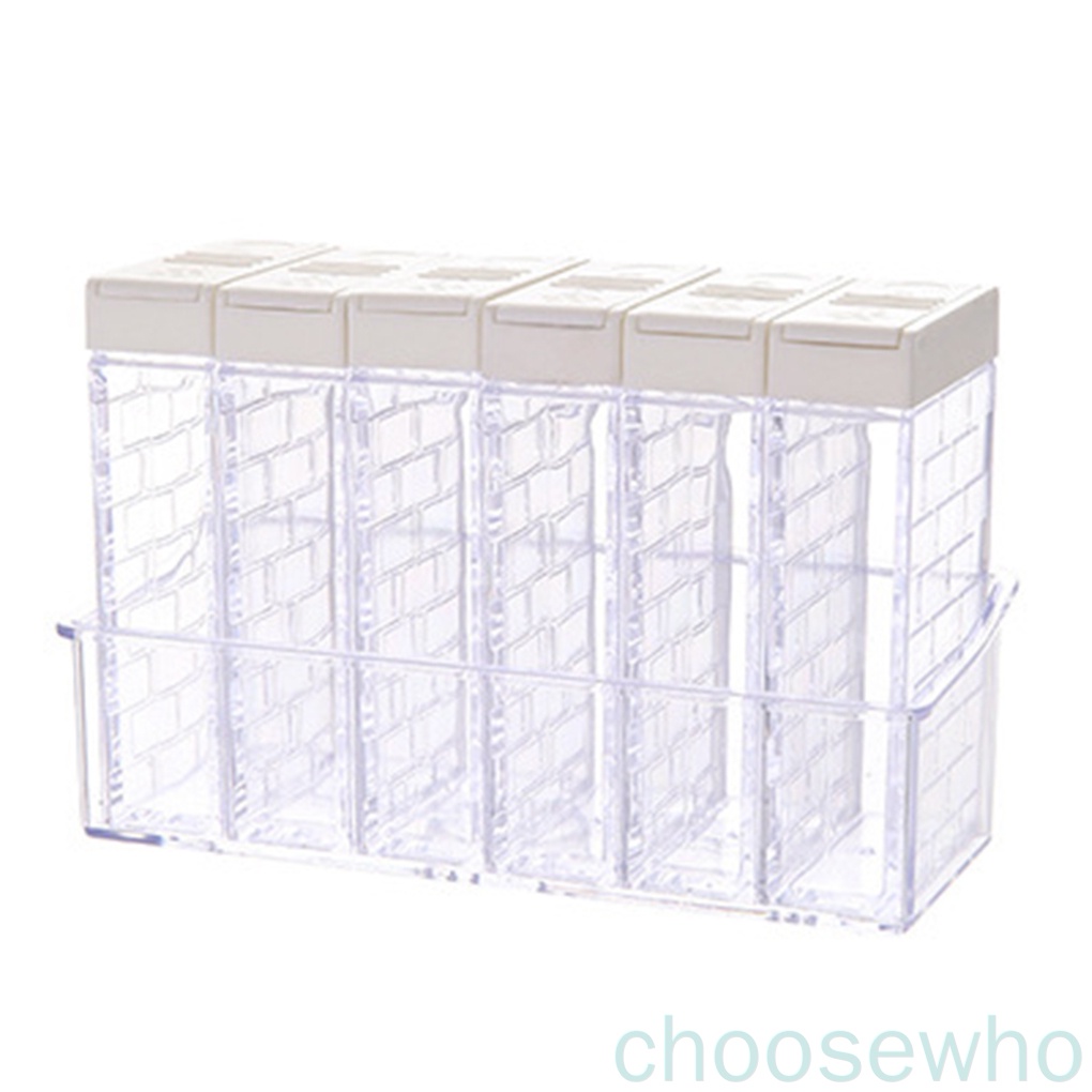 Set 6 hũ nhựa trong suốt đựng gia vị tiện dụng