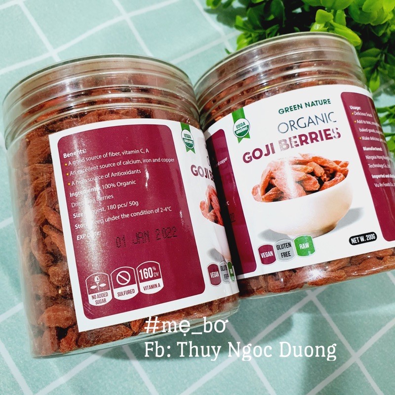 [Mẹ Bơ] Kỉ tử hữu cơ Green Nature/ Bio Planet/ AmaVie (USDA ORGANIC) | BigBuy360 - bigbuy360.vn