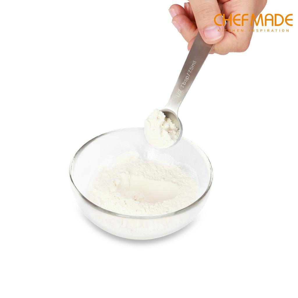 Bộ 6 Muỗng Đo Lường CHEFMADE WK9268 Bằng Thép Không Gỉ Dùng Để Làm Bánh Tiêu Chuẩn FDA