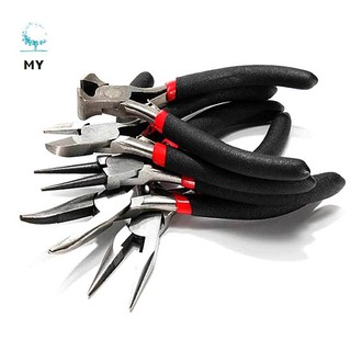 MY❤ 5pcs Jeweler Pliers DIY Tool Set Round Long Bent Daigonal Side Cutter End Cutting Nose