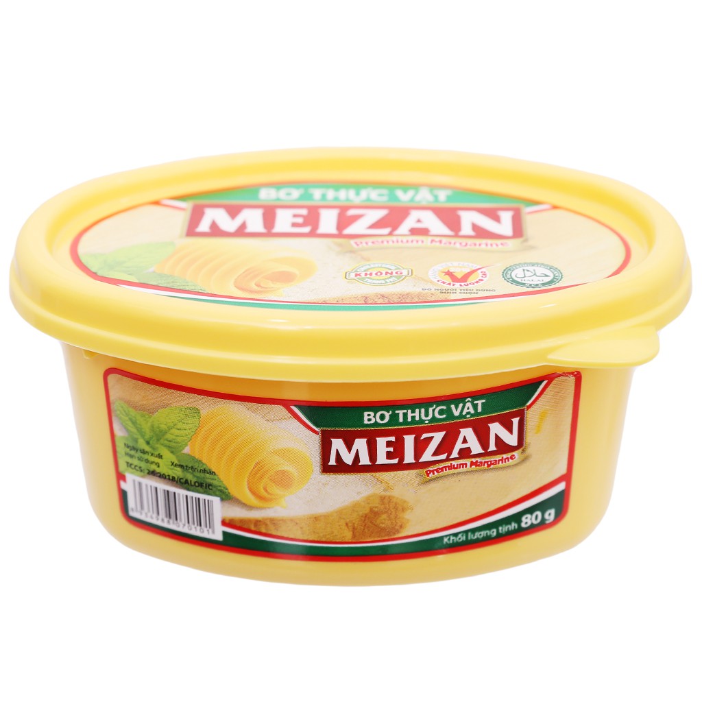 Bơ thực vật Meizan hũ 80g - Dùng với bánh mì, làm bánh, chiên xào, thích hợp cho người ăn chay