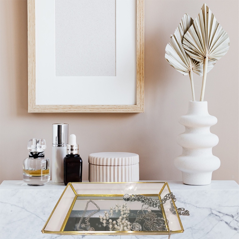 Flgo Khay Thủy Tinh Hình Chữ Nhật Đựng Đồ Trang Sức Cho Phòng Tắm