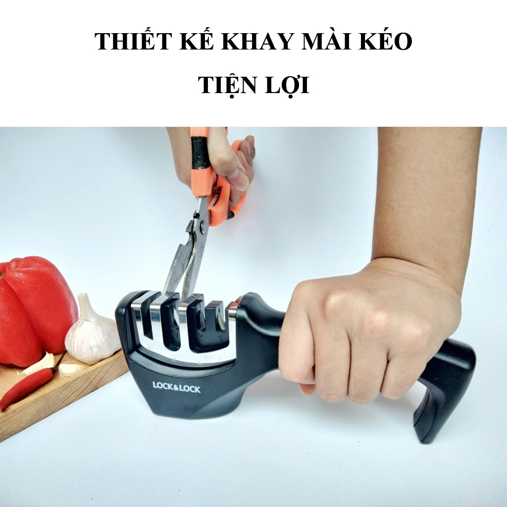 [Hàng chính hãng] - Dụng cụ mài dao kéo đa năng Lock and Lock 4in1 - Mài cực sắc, cực bền