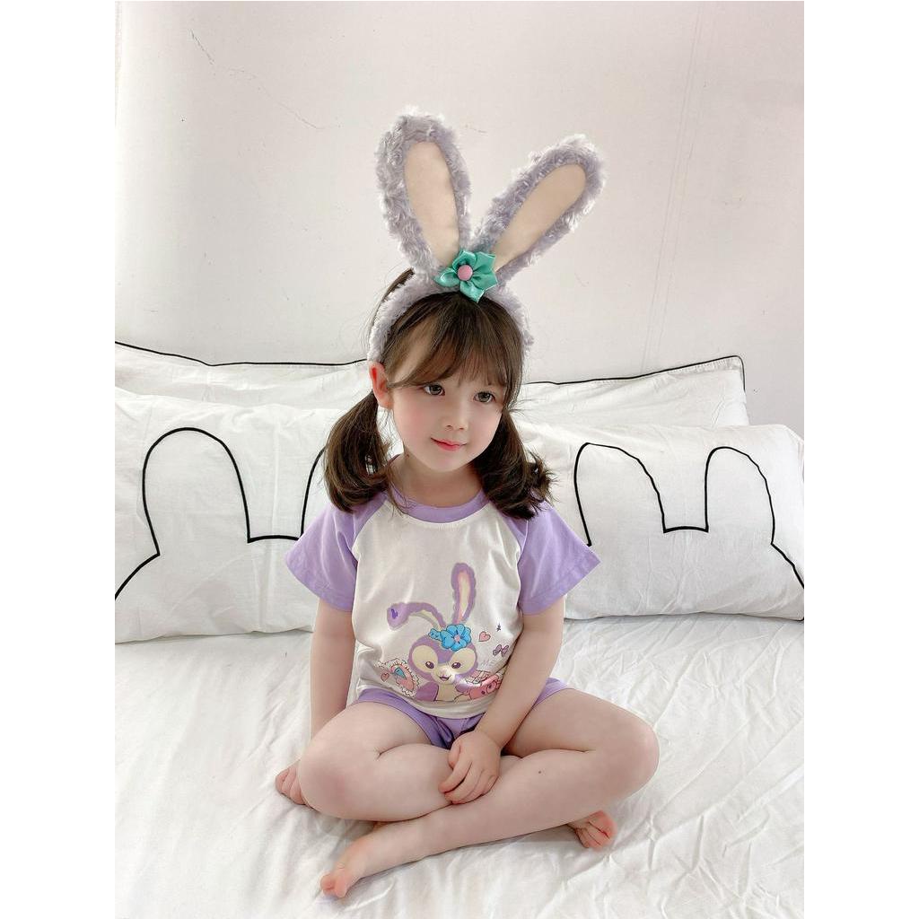 Set Áo Thun Tay Ngắn &amp; Quần Short Hoạt Hình Cho Bé Trai &amp; Gái