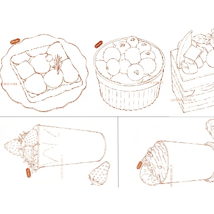 Set 24 tranh tô màu thức ăn chuyên nghiệp khổ A6