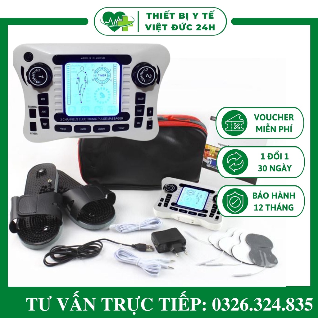 Máy Massage Xung Điện Trị Liệu 4 Miếng Dán Kết Hợp Bấm Huyệt Nhào Xoa Bóp Rung Đấm Giảm Đau Lưu Thông Khí Huyết SYK-308B