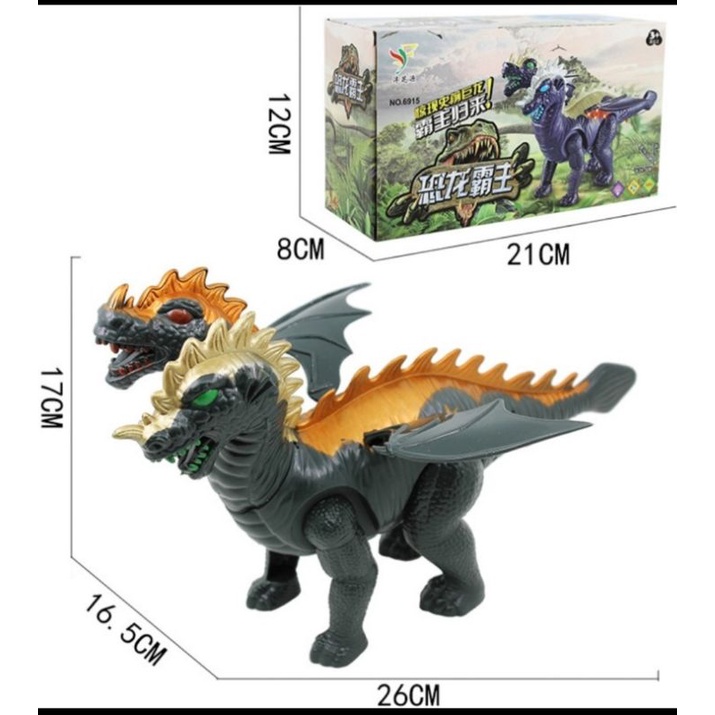 Đồ chơi khủng long 2 đầu chạy pin