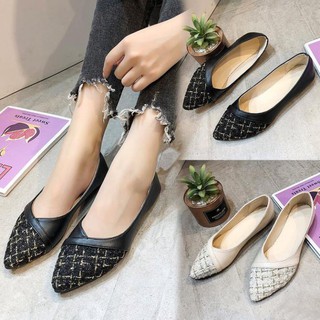 Giày bệt búp bê nữ phối dạ xinh xắn hàng cao cấp CC10