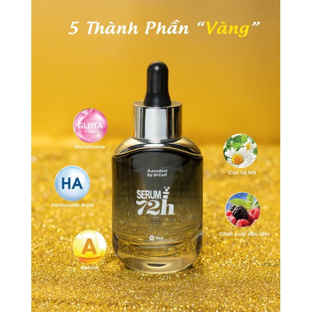 Serum Truyền Trắng 72h Dưỡng Ẩm, Ngăn Ngừa Lão Hóa, Mờ Thâm Nám Dr Cell  , Lọ 5ml - 30ml