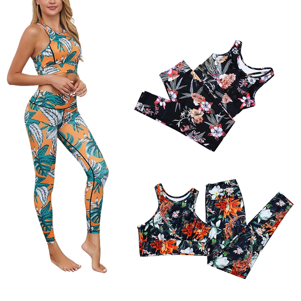 ✦LD-Women ’s 2-Piece Set Cami Top + Long High Waist Pants Tracksuit Sportswear Sports Suit Yoga Set Gym Fitness Suit Clothes for Sport Customs