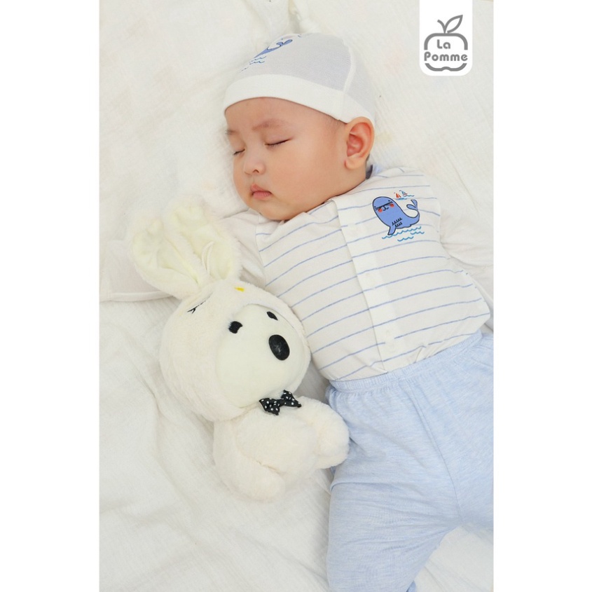 SLS184 Bộ dài tay sơ sinh La Pomme cúc giữa Sư tử biển - BST sơ sinh Sư tử biển La Pomme