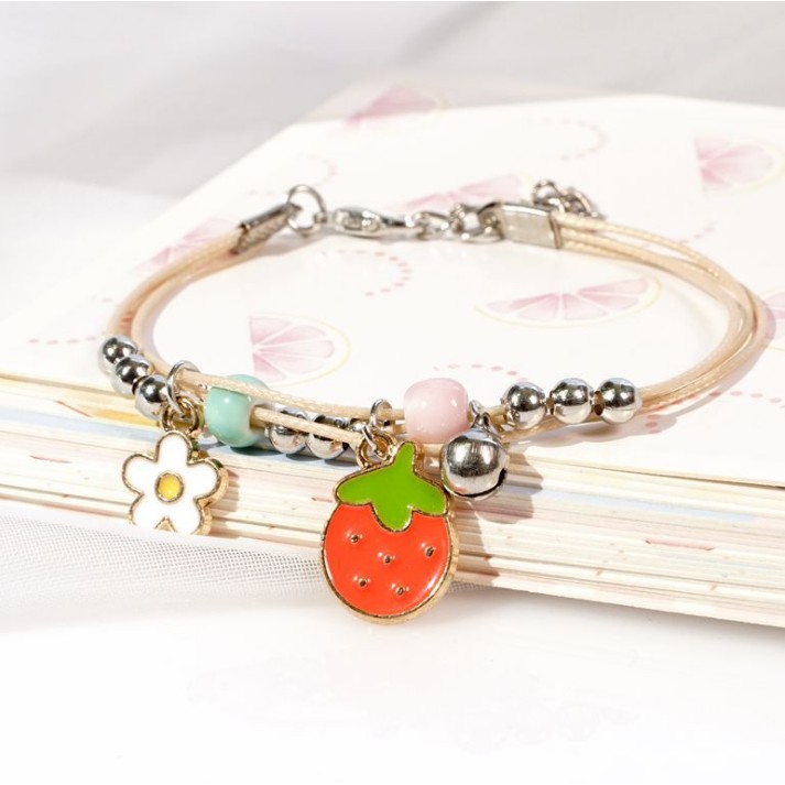 [SIÊU RẺ] Vòng tay nữ lắc tay trái cây hoa quả dễ thương , hoạt hình siêu cute