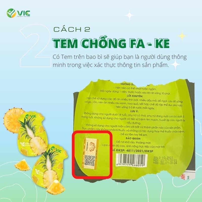 Kẹo dứa giảm cân plus của vic , tặng cột tóc , giúp giảm mỡ vùng bụng , giảm cân , detox , giảm béo - tinastore29