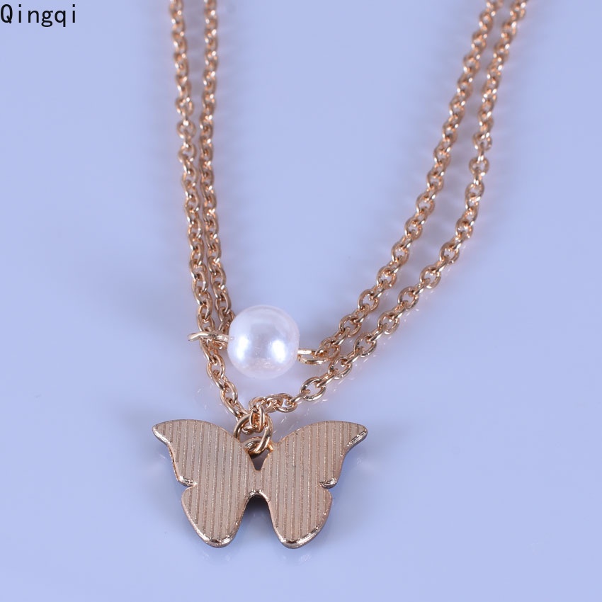 Bộ trang sức Miss Zoe gồm dây chuyền và hoa tai màu vàng mặt hình bướm dễ thương thời trang dành cho nữ