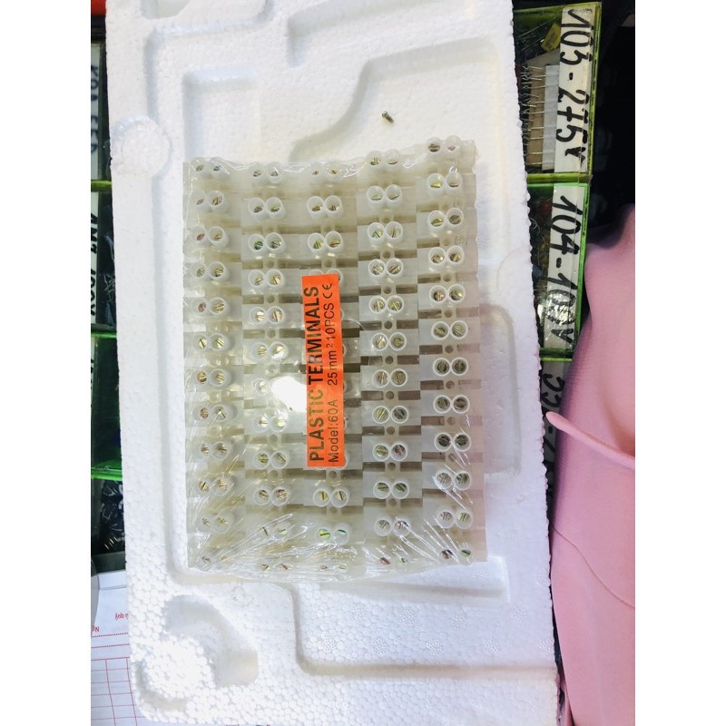 Cầu đấu nhựa 60A (1 vỉ / 10 thanh)
