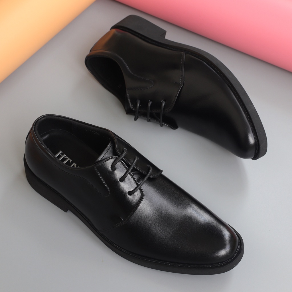 Giày tây buộc dây da bò mũi tròn - HT.NeO2412
